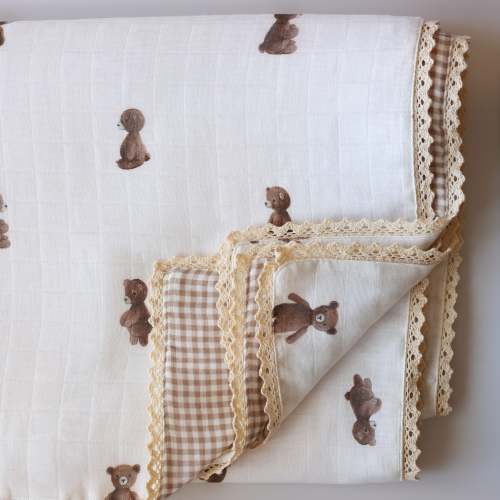 Heirloom Baby Blanket | Teddy Bear + Gingham