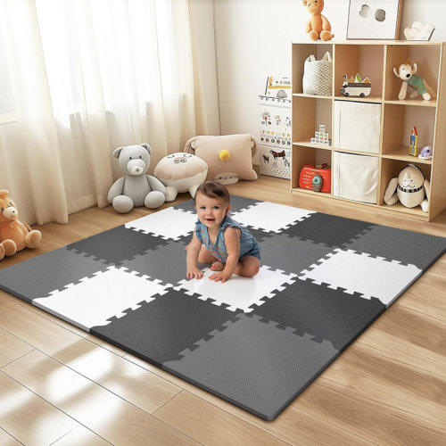 PIGLOG 16 Pcs Baby Play Mat For Floor, Eva Foam Baby Play Mat With 0.6 Inch Thick Interlocking Carpet Tiles, Foam Floor Tiles For Babies 6-12 Months, Toddlers And Kids & Reviews | Wayfair