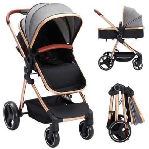 Convertible Baby Stroller, 3 in 1 Reversible Bassinet Stroller for Newborn