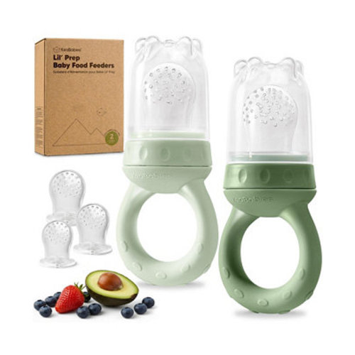 2-Pack Prep Baby Food Feeder, BPA-Free Silicone Baby Fruit Feeder for Teething, 6-12 Months BLW Feeding Essentials