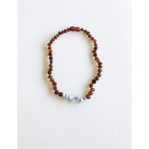 Raw Cognac Baltic Amber + Aquamarine || Necklace – CanyonLeaf