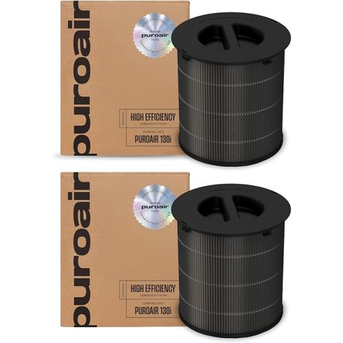 PuroAir 130i Replacement Filter - Filters up to 99.9% of Smoke, Pollen, Dust and Common Household Pollutants - Air Filter Replacement for PuroAir 130i Air Purifier (2 Pack)