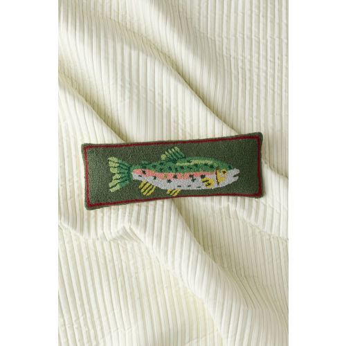 Trout Hooked Wool Throw Pillow