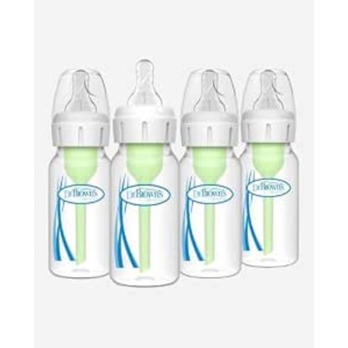 Dr. Brown's Anti-Colic Options+ Narrow Baby Bottle, 4 oz, 4-Pack