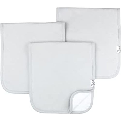 Copper Pearl Baby Burp Cloth Large 21''x10'' Size Premium Absorbent Triple Layer 3 Pack Gift Set for Boys and Girls “Grey Basics Set