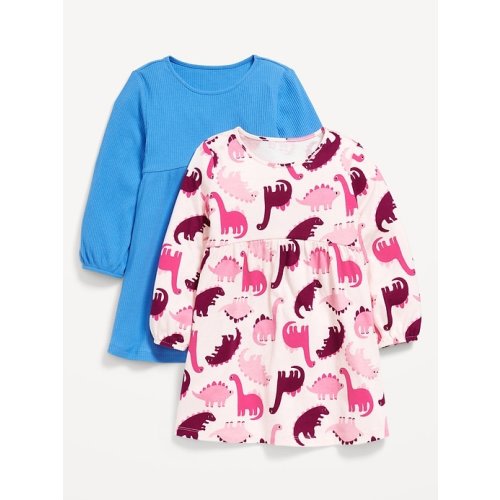Long-Sleeve Fit and Flare Dress 2-Pack for Toddler Girls