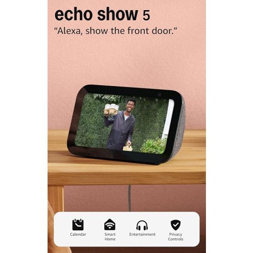Amazon Echo Show 5 (newest model), Smart display, Designed for Alexa+, 2x the bass and clearer sound, Charcoal