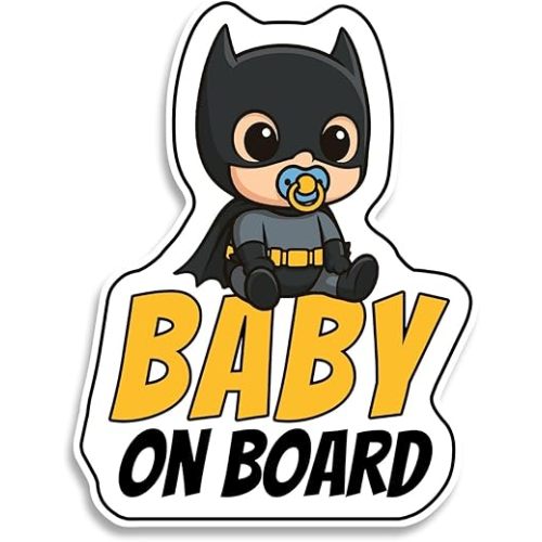 Baby on Board Signs for Car, Superhero, Waterproof and UV-Resistant Baby on Board Sticker, Durable Sign for Safety Awareness, Easy to Apply for Window or Bumper