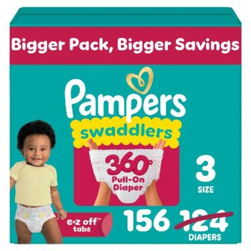 Pampers Swaddlers 360 Disposable Diapers OMS Pack - Size 3 - 156ct