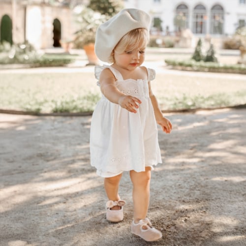 Eyelet Lace Ruffle Dress – Elegant Baby (3-6M)