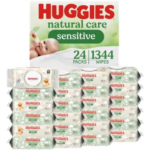 Huggies Natural Care Sensitive Baby Wipes, Unscented, 24 Packs, 1344 Wipes
