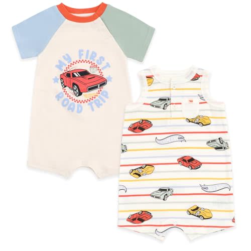 Hot Wheels Baby 2 Pack Rompers Newborn to Infant Sizes (Newborn - 24 Months)