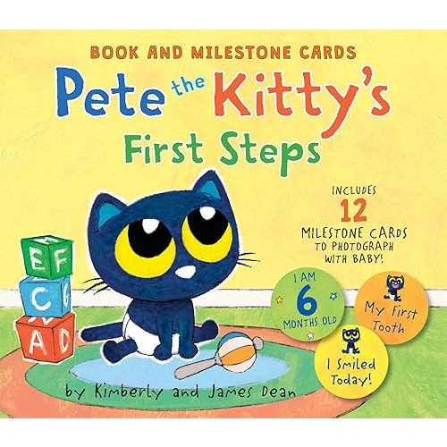 Pete the Kitty’s First Steps: Book and Milestone Cards (Pete the Cat) Board book – Picture Book, March 28, 2023