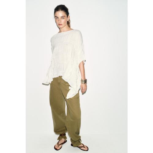TEXTURED CAPE TOP - White | ZARA United States