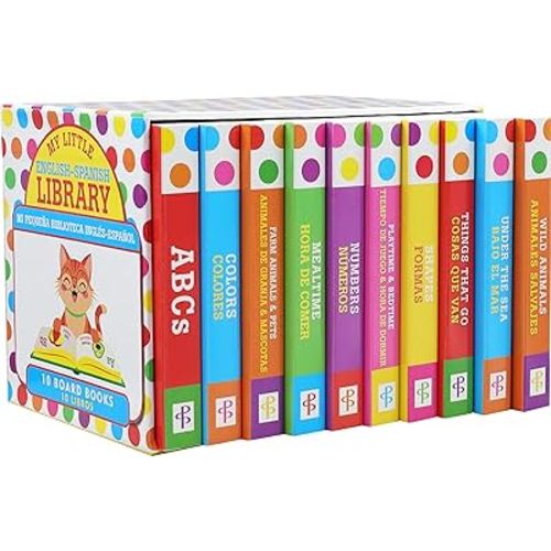 My Little Library of Bilingual Board Books - (Set of 10 English-Spanish Board Books)