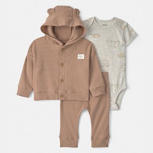 Baby Carter's 3-Piece Bear Hoodie, Bodysuit & Pant Set