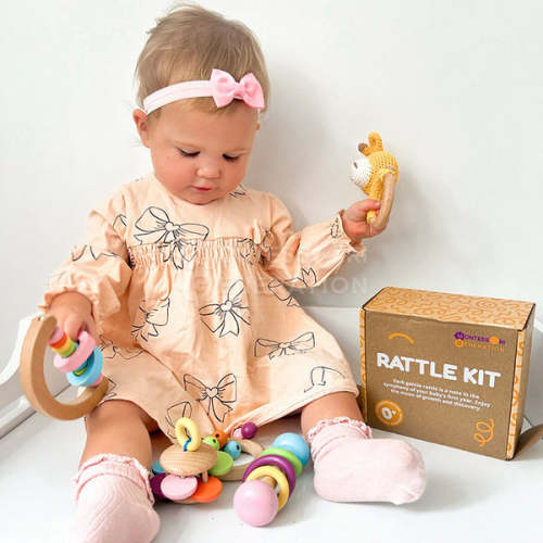 Montessori 5 Piece Wooden Rattle Kit