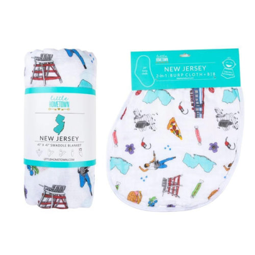 Gift Set: NJ Baby Muslin Swaddle Blanket & Burp Cloth Combo – Little Hometown