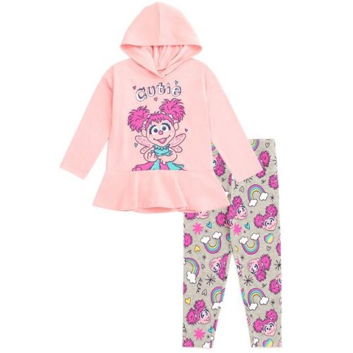 Sesame Street Rainbow Fleece Hoodie Leggings Outfit Set Toddler