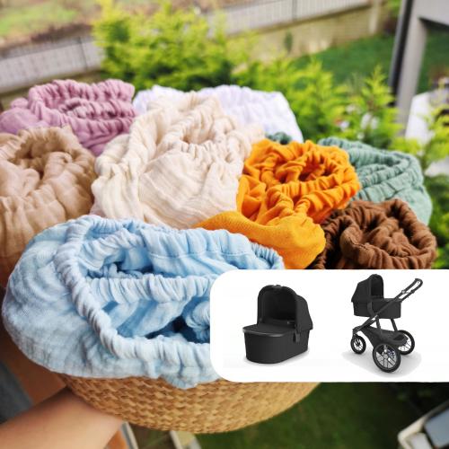 2- PACK Organic Muslin Bassinet Sheet: UPPAbaby Vista/Cruz, Soft & Breathable