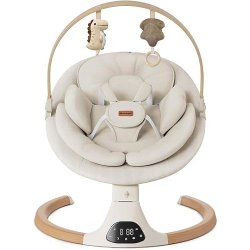 Monamii Baby Swings for Infants, Bluetooth Infant Swing with Music Speaker