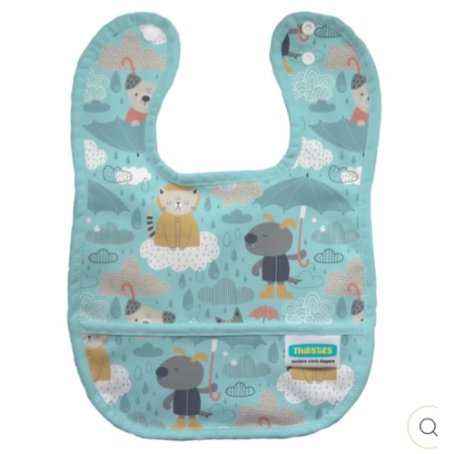 Thirsties Pocket Bib - Drizzly print