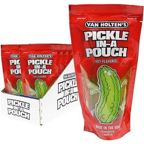 Van Holten's Pickles - Jumbo Hot Pickle-In-A-Pouch - 12 Pack