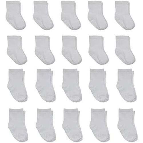 Little Me 20-Pack Newborn Baby Infant & Toddler Unisex Socks, 0-12/12-24 Months, Assorted Size Pack, White