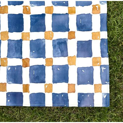 Picnic Mat - Checkers Indigo
