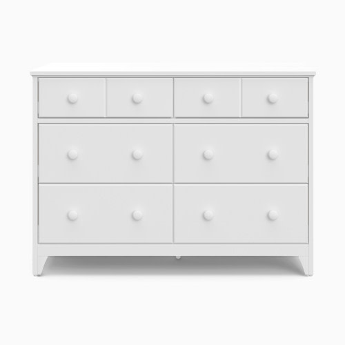 Storkcraft Moss 6 Drawer Double Dresser - White