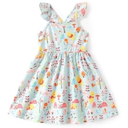 Disney Princess Minnie Mouse Frozen Elsa Girls Dress Ruffle Sleeveless Criss Cross Sundress Summer Clothes Baby to Toddler