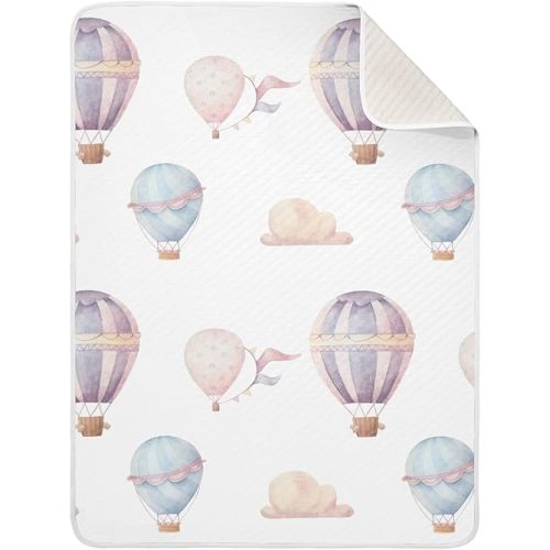 Baby Blanket for Boys Girls - Hot Air Balloon Baby Blankets, Soft Breathable Nursery Bed Blankets 30 x 40 Inch
