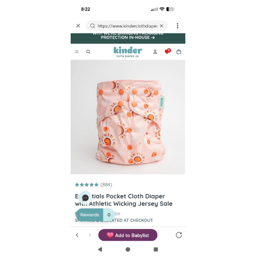 Essentials Pocket Cloth Diaper with Athletic Wicking Jersey Sale