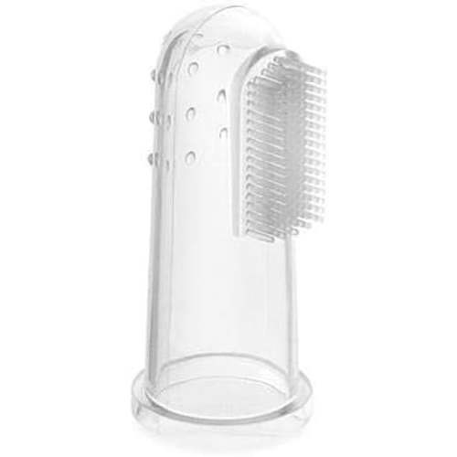 Primo Passi Silicone Baby Finger Toothbrush with Travel Case, BPA-Free, Clear