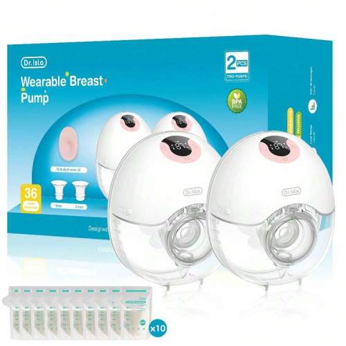 MAMIJOY 2pcs 210ml Wearable Electric Breast Pump, 4 Modes, Variable Frequency, 36 Settings Per Mode, Low Noise Anti-Leakage Design, Comes With 10pcs Milk Storage Bags | SHEIN USA