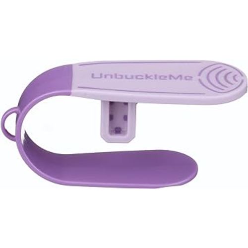 UnbuckleMe Car Seat Buckle Release Tool - Easy Opener Aid for Arthritis, Long Nails, Older Kids - Button pusher for infant, toddler, convertible 5 pt harness car seats - As Seen on Shark Tank (Purple)