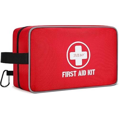 330 Piece First Aid Kit, Premium Waterproof Compact Trauma Medical Kits for Any Emergencies, Ideal for Home, Car, Travel, Camping, Hiking, Truck, Office, Sports (Red)