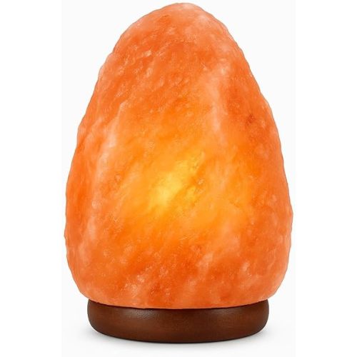 Himalayan Glow Natural Himalayan Salt Lamp, Crystal Salt Lamps, Real Wood Base with Dimmer Switch, Handmade Salt Lamp, Gift Lamp, Holiday Gift, ETL Certified | 6-8 LBS