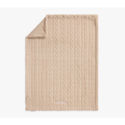 Cozy Cable Faux Fur Baby Blanket