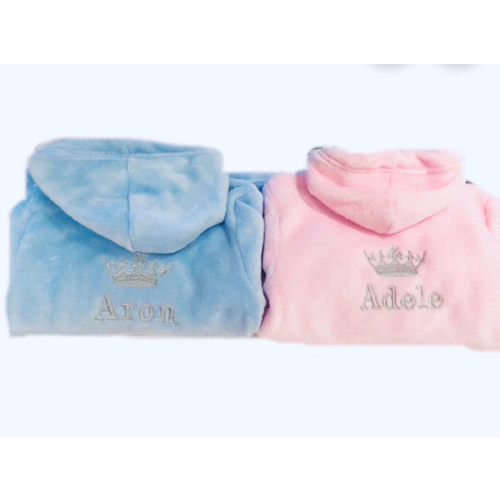 Personalized Baby Fleece Bath Robe, Embroidered Crown, Infant Toddler Gift - Etsy