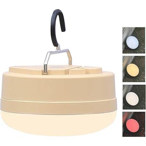 LED Camping Light,4Modes Portable AA Battery Powered Hanging Tent Lantern with Magnetic Base and Foldable Hook for Emergency Use or Campsites, Survival Kit (Without Batteries)