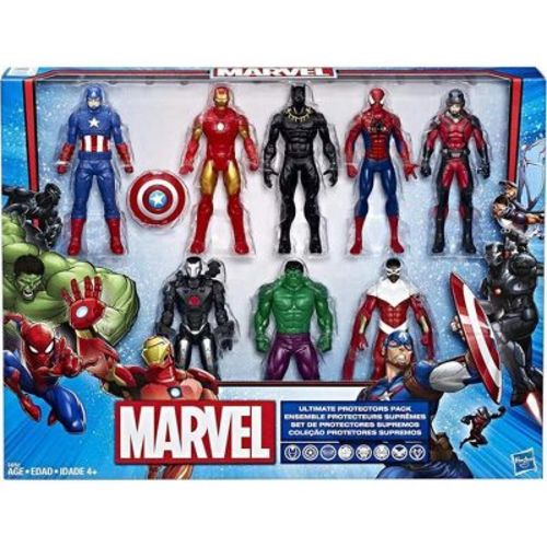 Marvel Avengers 6" Action Figures - Iron Man, Hulk, Black Panther, Captain America, Spider Man, Ant Man, War Machine & Falcon, 8 Figure Set