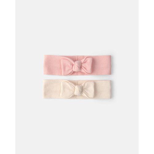 Baby Girl 2-Pack Headbands - Pink/Ivory