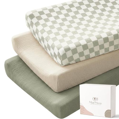 3-Pack Muslin Baby Changing Pad Covers for Boys & Girls, 32" x 16"