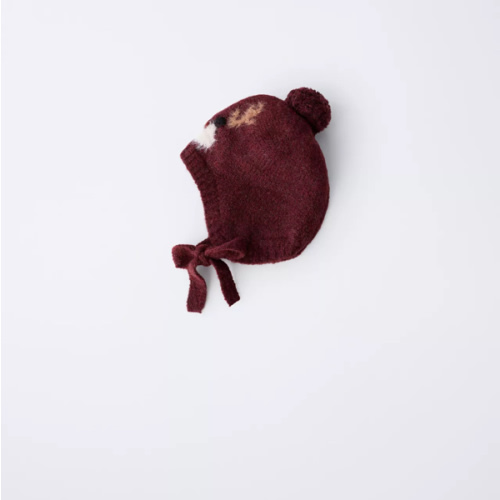 REINDEER KNIT BONNET - Maroon | ZARA United States