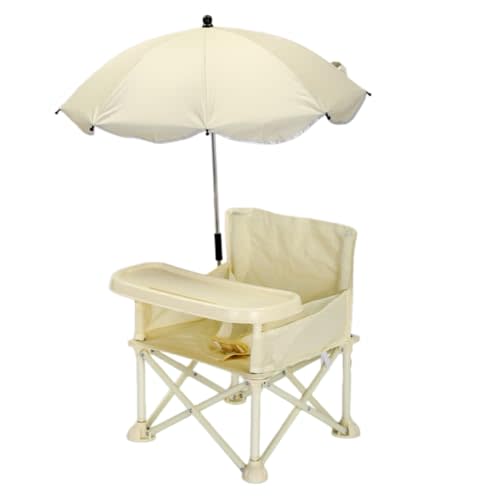 Portable Folding Baby Dining Chair, Outdoor high Chair, Foldable Toddler Feeding seat with Sunshade and seat Belt