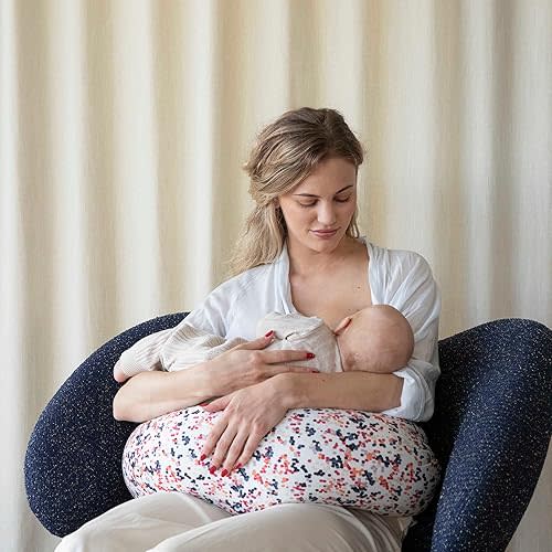 bbhugme Adjustable Nursing Pillow - Breastfeeding, Bottle Feeding, Baby Support - Adjustable Firmness and Fit - Washable Pillow Cover - Dots…