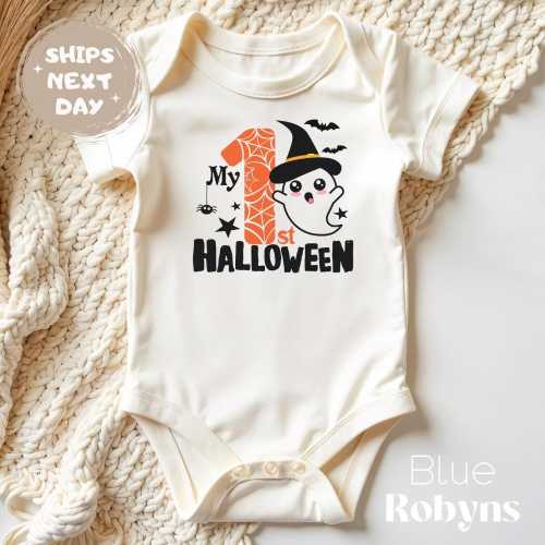 My 1st Halloween Baby Bodysuit Cute Halloween Baby Outfit Spooky Baby Shower Gift for Baby's First Halloween Natural Bodysuit