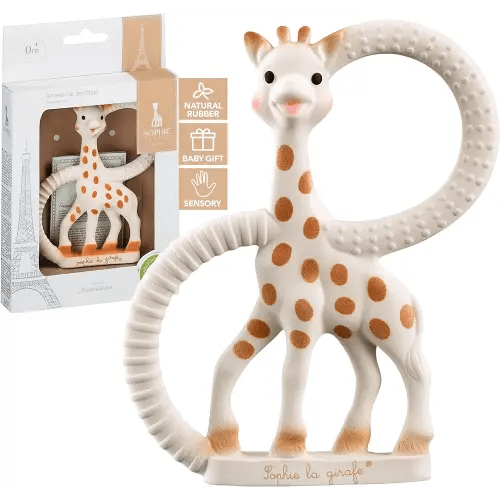 SOPHIE LA GIRAFE - NATURAL RUBBER DOUBLE TEETHER - BEIGE COLLECTIF