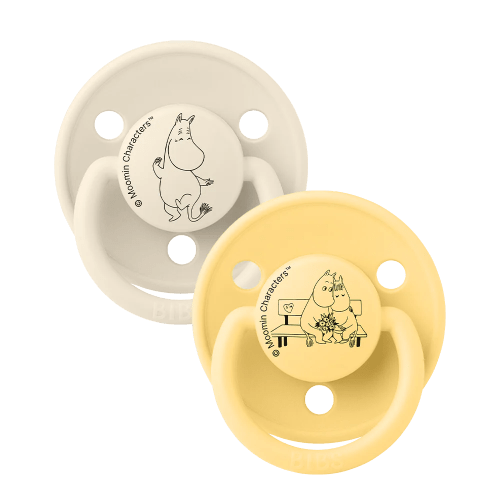 BIBS x Moomin De Lux Pacifiers 2 Pack Moomintroll - Ivory/Pale Butter – Bibsworld store US